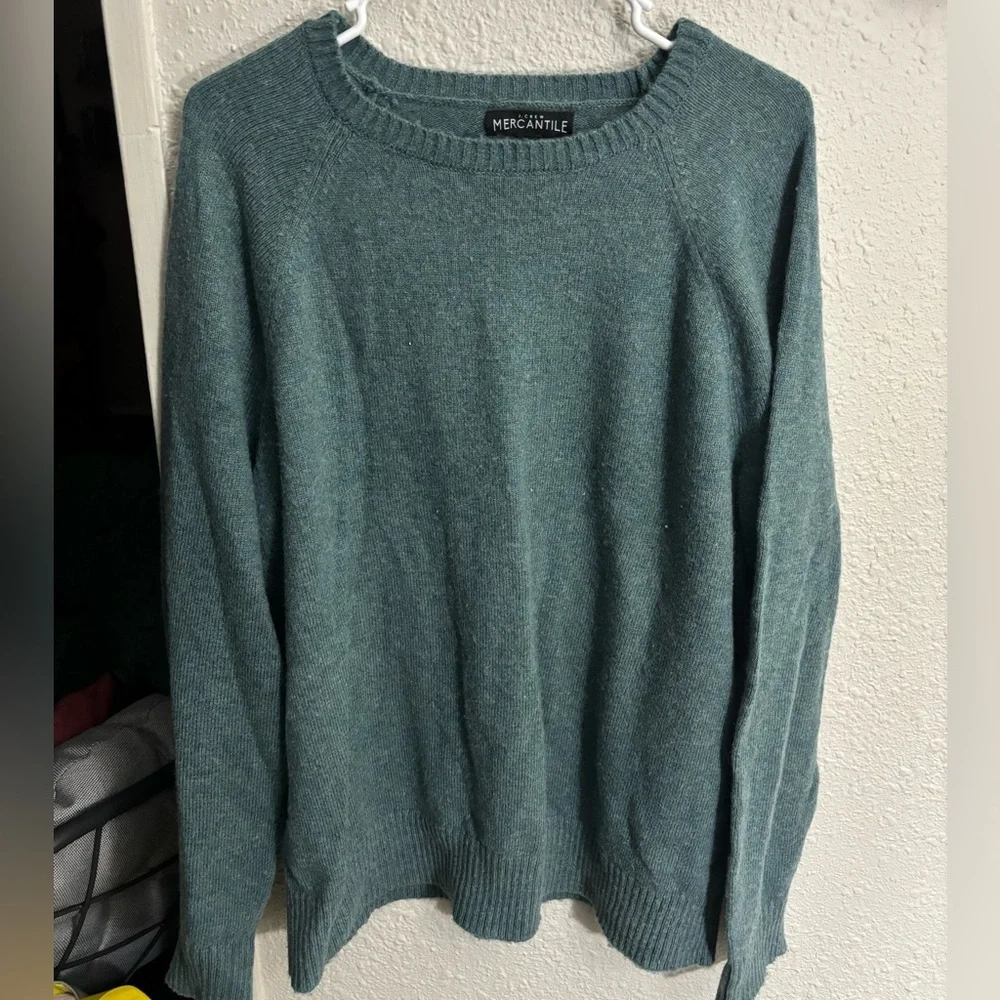 J. Crew Mercantile Men’s Sage Green Crew Neck Sweater Size Large